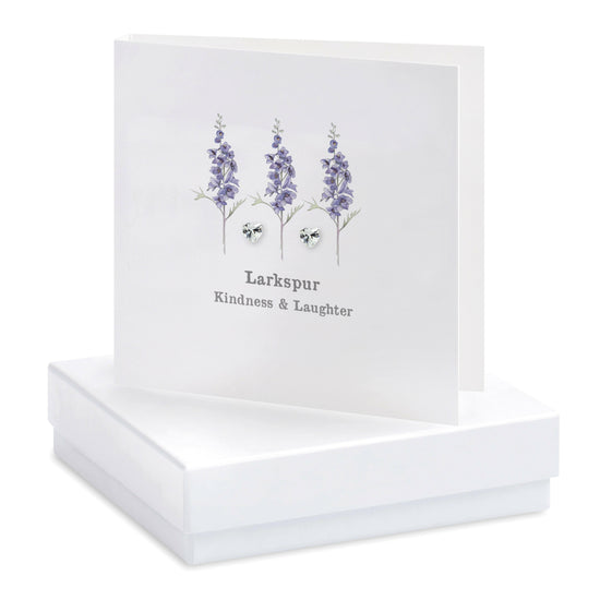 Boxed Larkspur Earring Card Earrings Crumble and Core White  