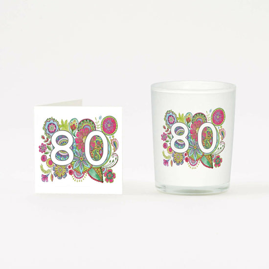 Boho 80 Boxed Candle and Card Candles Crumble and Core White 20cl 