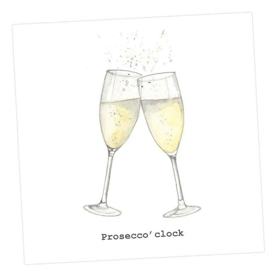 Prosecco'clock Card Greeting & Note Cards Crumble and Core 12 x 12 cm  