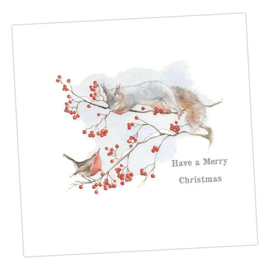 Squirrel Christmas Card Greeting & Note Cards Crumble and Core 12 x 12 cm  