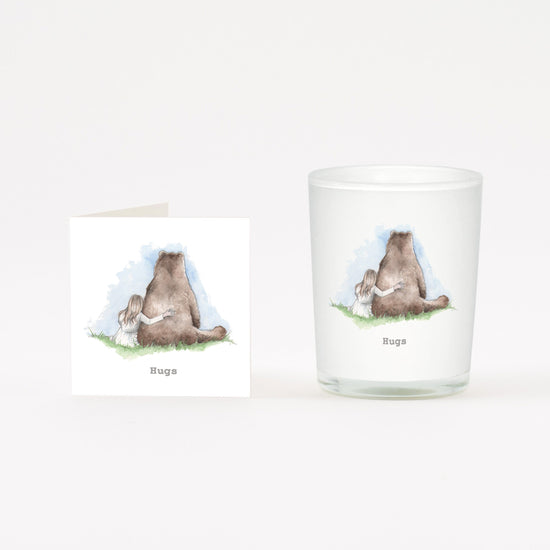 Bear Hugs Boxed Candle and Card Candles Crumble and Core White 20cl 