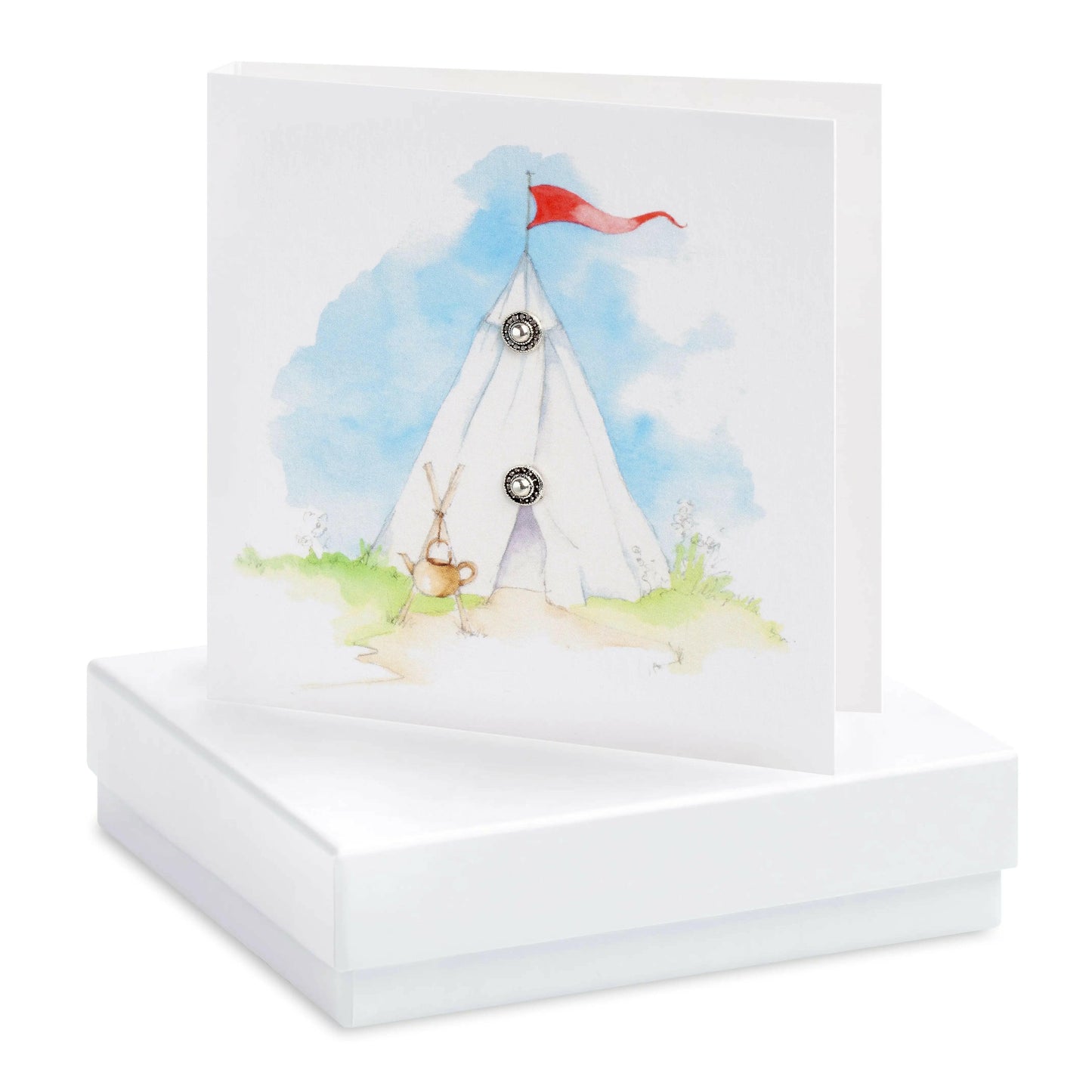 Boxed Bell Tent Earring Card Earrings Crumble and Core White  