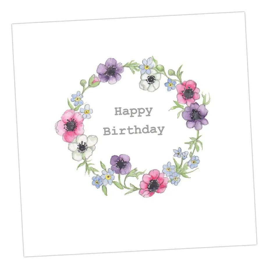 Birthday Wreath Greeting & Note Cards Crumble and Core 12 x 12 cm  