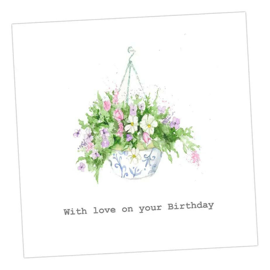 Hanging Basket Birthday Card Greeting & Note Cards Crumble and Core   