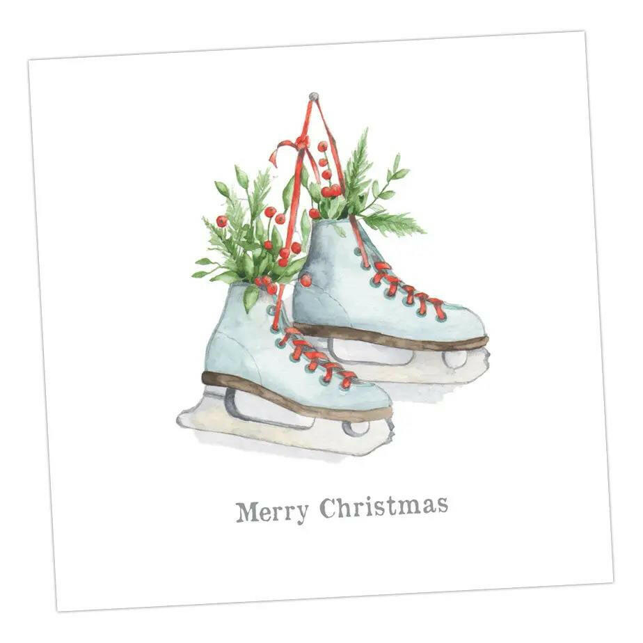 Christmas Skates Greeting Card Greeting & Note Cards Crumble and Core   