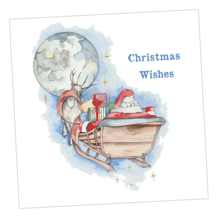 Father Christmas In the sky Greeting & Note Cards Crumble and Core   