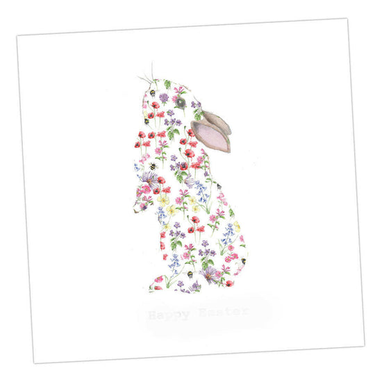 Cut Out Floral Bunny Greeting Card Greeting & Note Cards Crumble and Core   