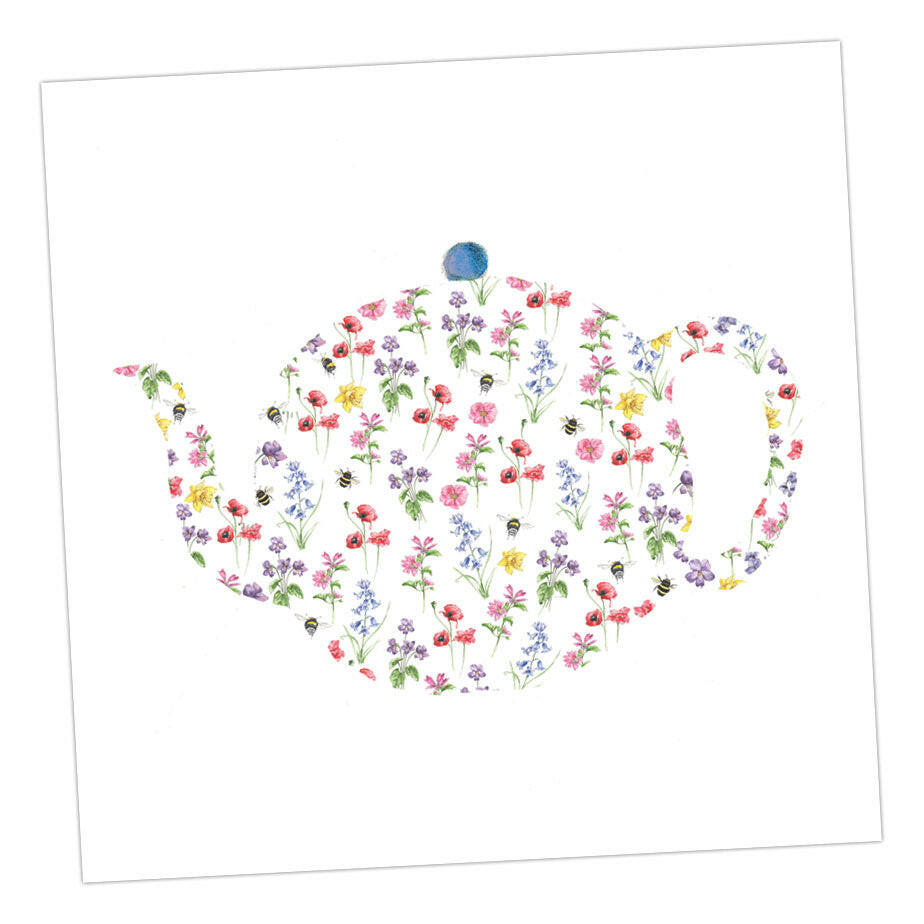 Cut Out Floral Teapot Birthday Card Greeting & Note Cards Crumble and Core   