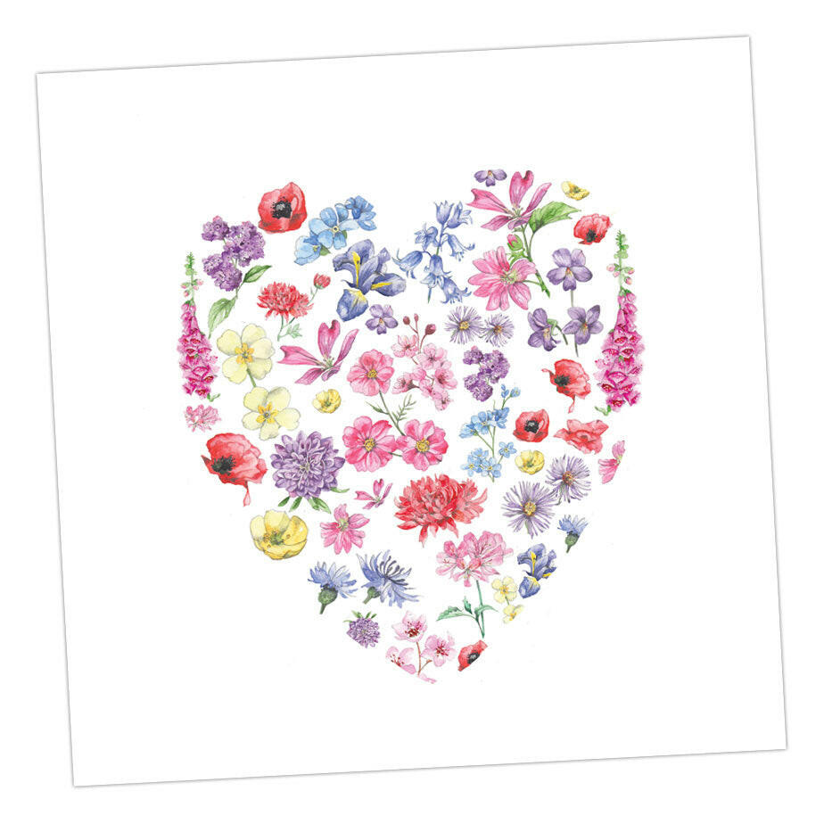 Cut Out Floral Heart Greeting Card Greeting & Note Cards Crumble and Core   