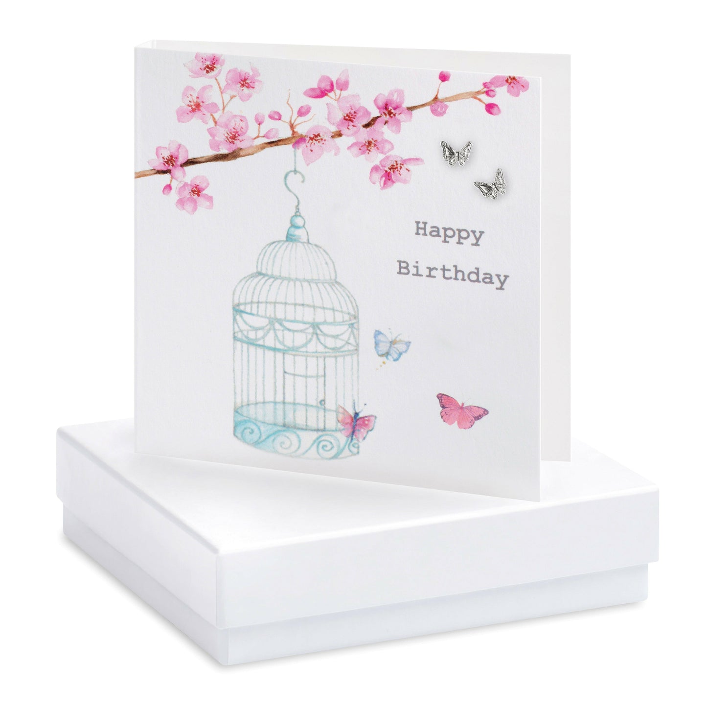 Boxed Birdcage Happy Birthday Earring Card Earrings Crumble and Core   