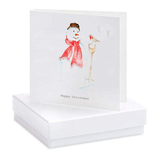 Boxed Christmas Snowman Earring Card Earrings Crumble and Core   