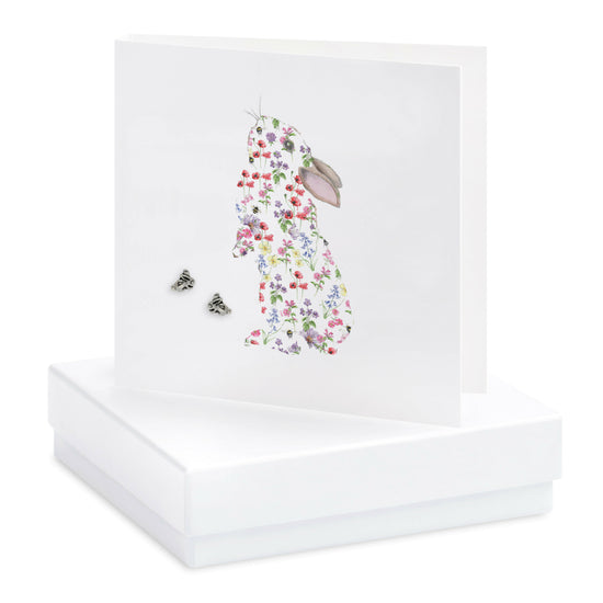 Boxed Cut Out Floral Rabbit Earring Card Earrings Crumble and Core   